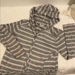 Casual cute striped zip up